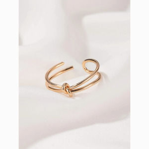 3/$30 Gold Modern Abstract Knotted Open Ring
